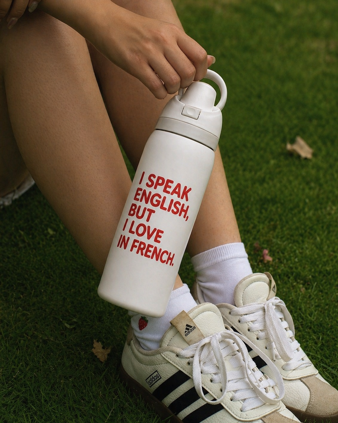 Owala Water Bottle White with Flip Lid – Easy Open, Premium Design | High Vibes (Copy)