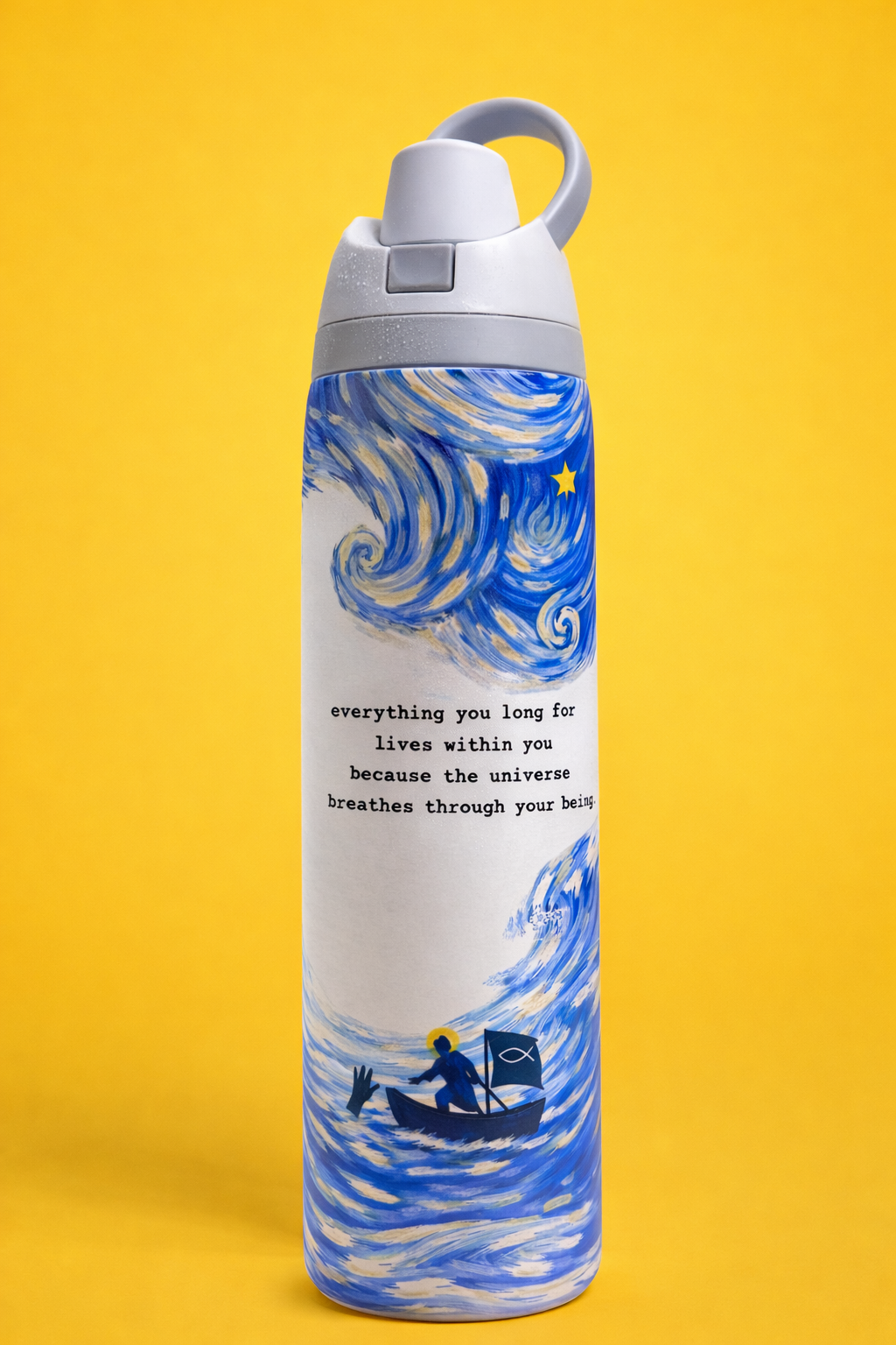Owala Water Bottle White with Flip Lid – Easy Open, Premium Design | High Vibes