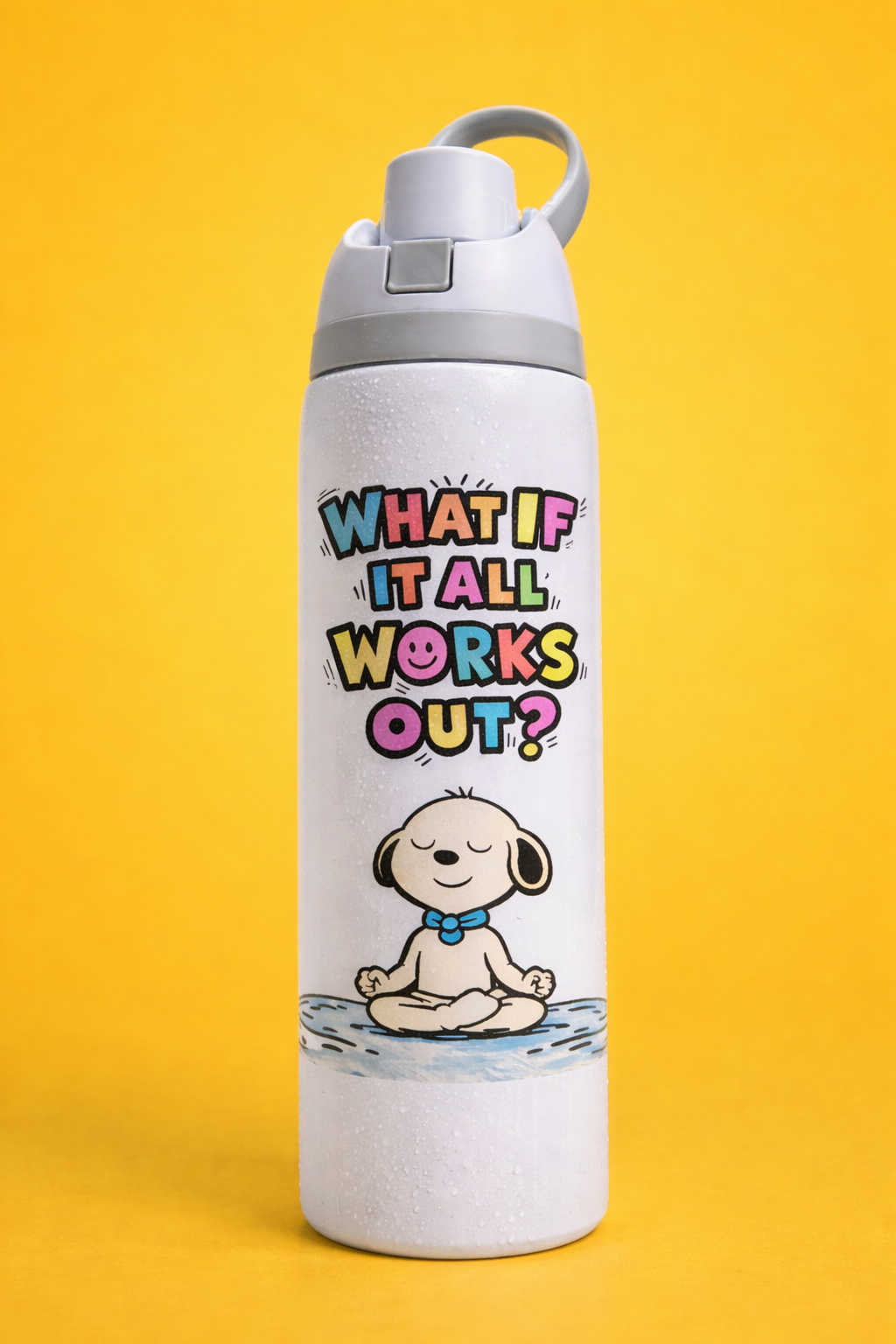 Owala Water Bottle White with Flip Lid – Easy Open, Premium Design | High Vibes