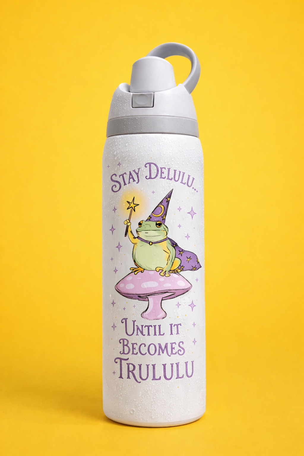 Owala Water Bottle White with Flip Lid – Easy Open, Premium Design | High Vibes