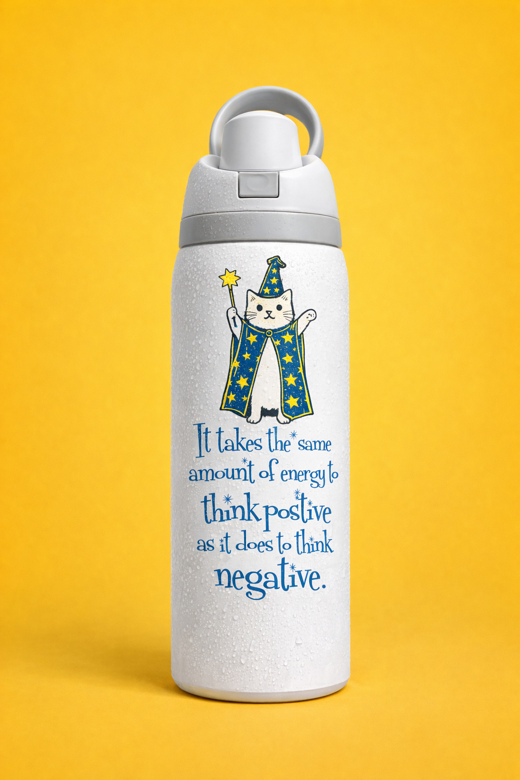 Owala Water Bottle White with Flip Lid – Easy Open, Premium Design | High Vibes