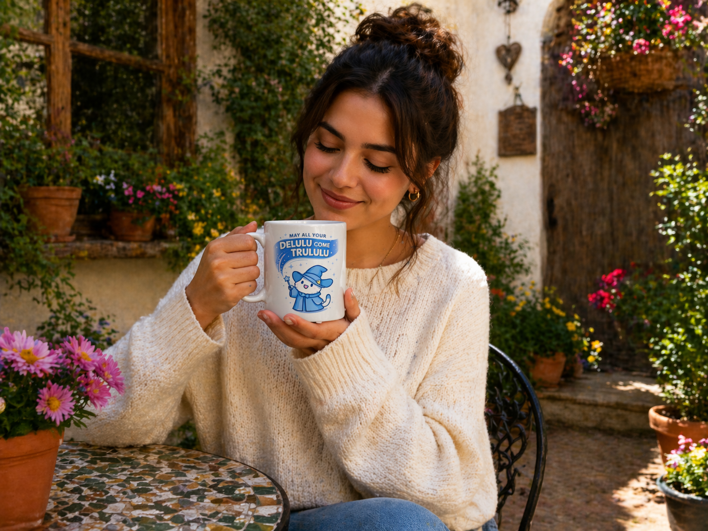 High Vibes Affirmation Mug – “Stay Delulu Until It Becomes Trululu” | Positive Mindset Coffee Cup